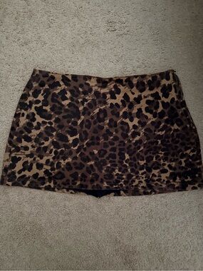 Abercrombie Leopard Print Mini Skirt - Brown/Black